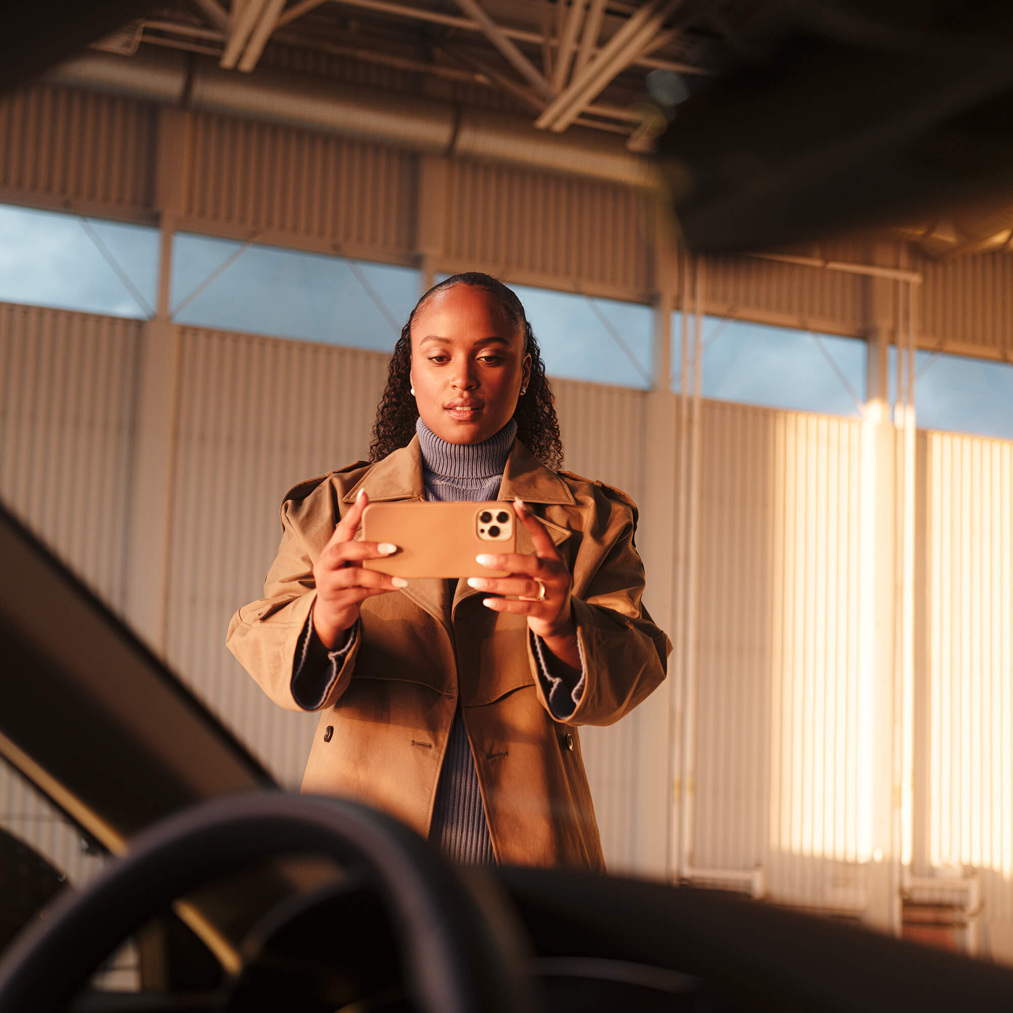 Woman driving a car